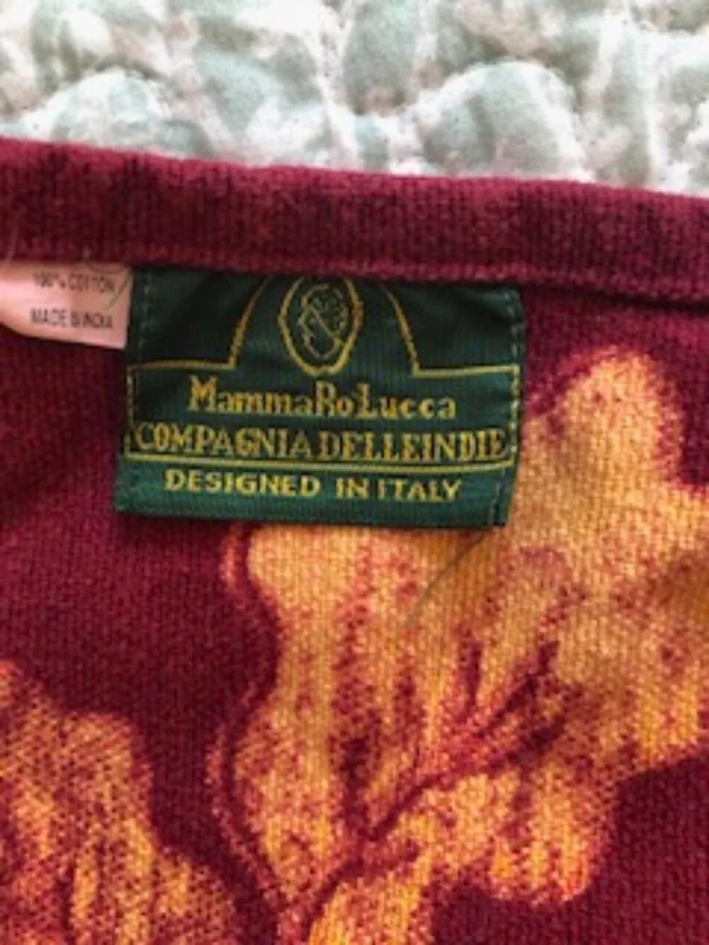 NWOT Vintage Italian Cotton Mamma Ro Lucca Tablecloth Discontinued Hand Loomed